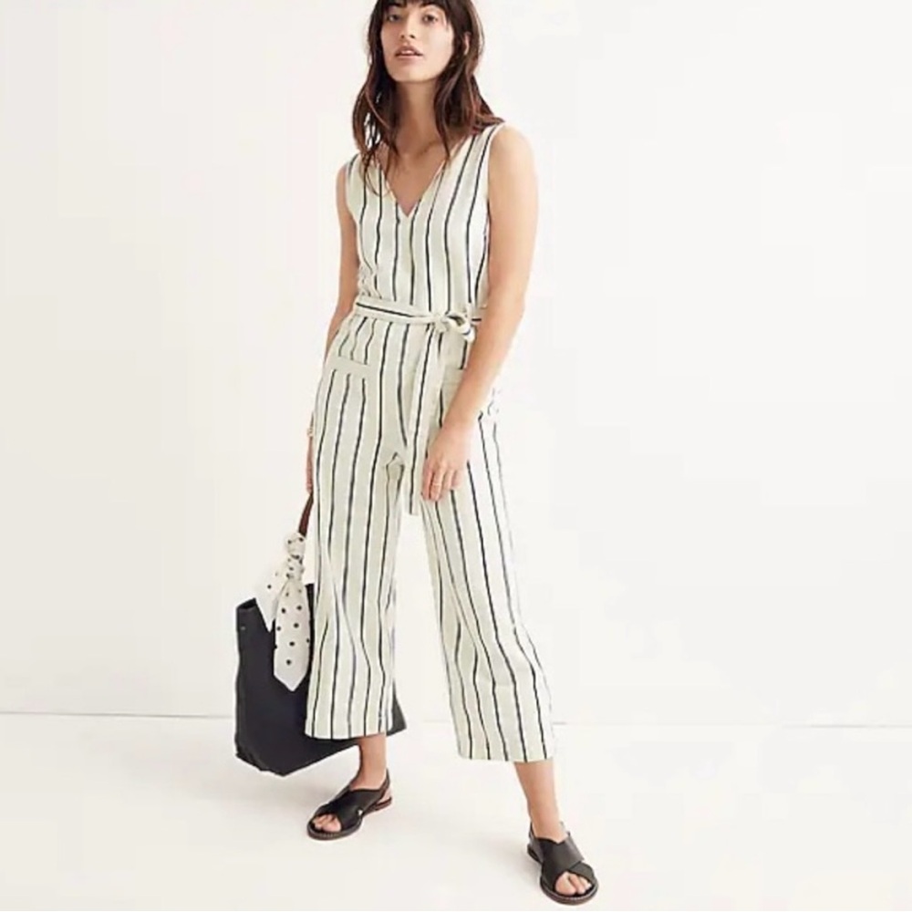 Striped Sleeveless Jumpsuit